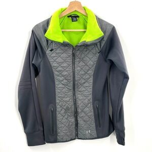 Under Armour soft shell full zip front quilted storm jacket fitted lighweight S
